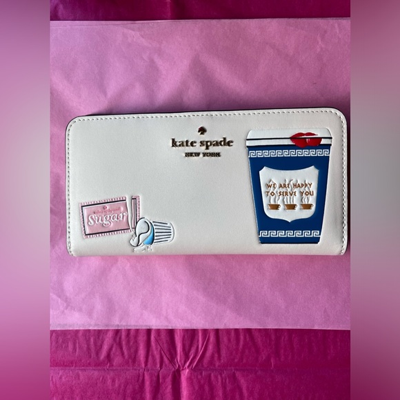 ☕️🍩☕️KATE SPADE COFFEE BREAK LARGE SLIM BIFOLD WALLET BUNDLE ☕️ NWT🍩 ☕️🍩 - Picture 14 of 16